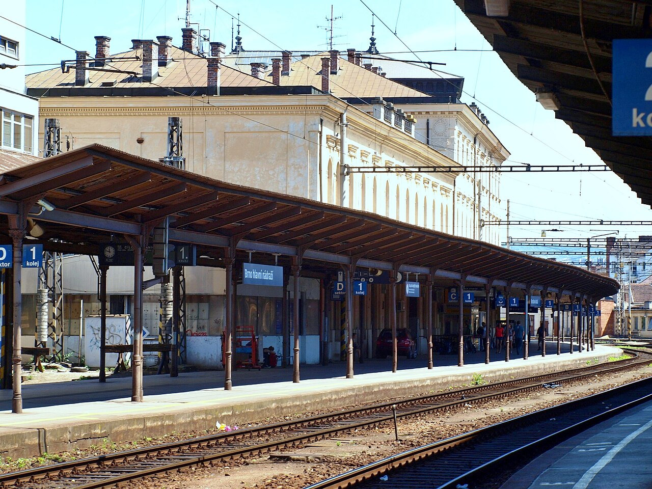 Heutige Ansicht – 1. nástupiště brněnského hlavního nádraží