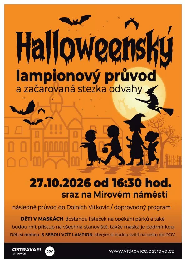 Halloweenský lampionový průvod a začarovaná stezka odvahy ve Vítkovicích