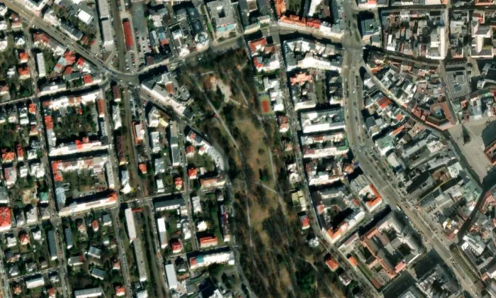 Čechovy sady – letecký pohled