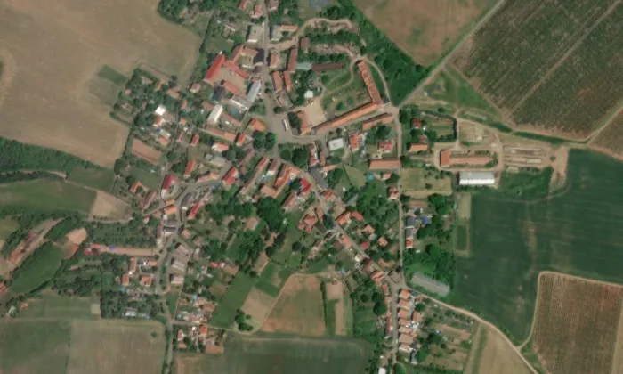 Želeč – letecký pohled