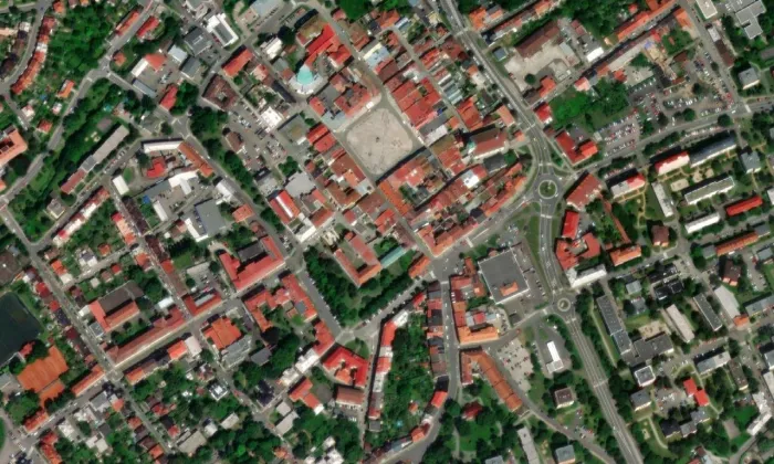 Žerotínský zámek Nový Jičín – letecký pohled
