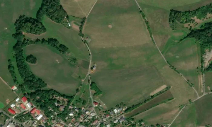 Českobratrská modlitebna – letecký pohled