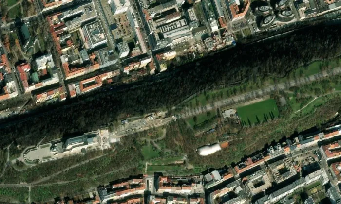 Žižkovský tunel – letecký pohled