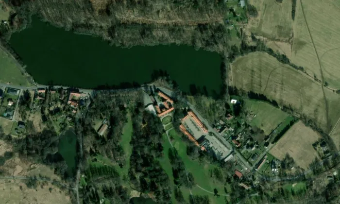 Štiřín – letecký pohled