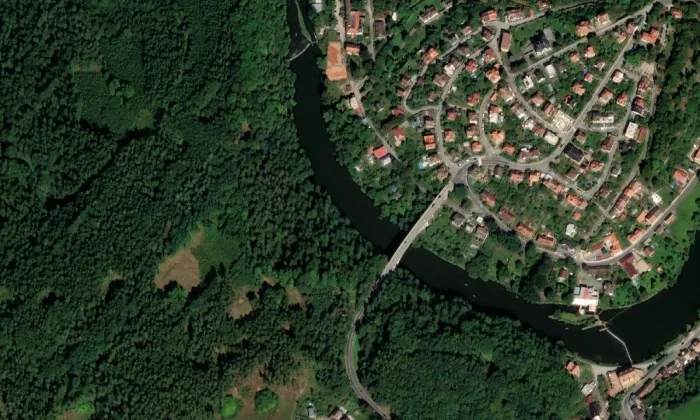 Švehlův most – letecký pohled