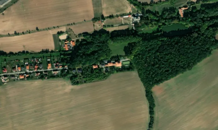 Areál lázní – letecký pohled