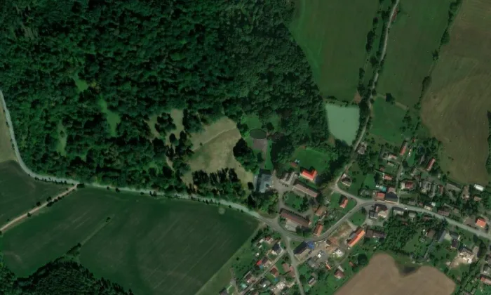 Bílé Poličany – letecký pohled