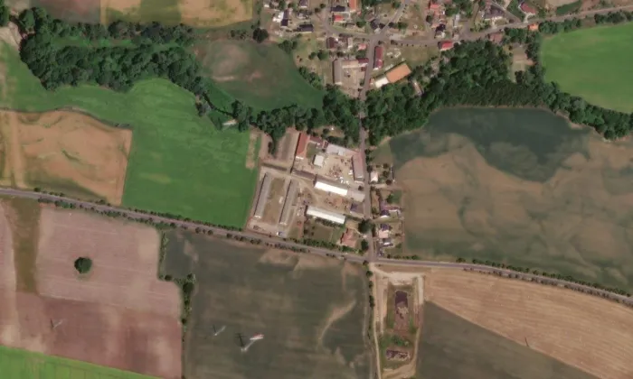 Bílence – letecký pohled