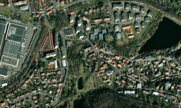 Bývalá škola – letecký pohled