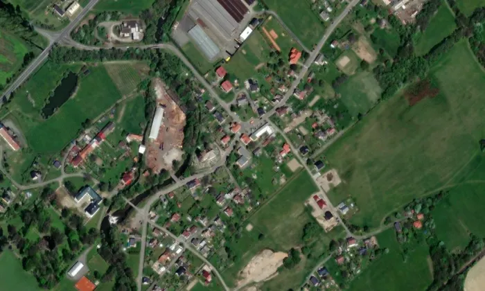 Bývalá fara – letecký pohled