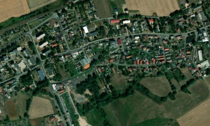 Bývalá kovárna – letecký pohled