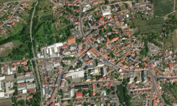 Bývalý soud – letecký pohled