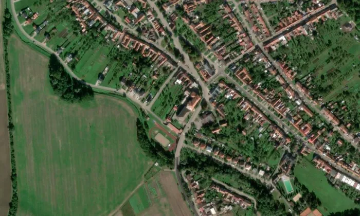 Bartkův mlýn – letecký pohled