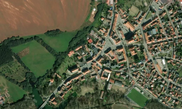Bazilika svatého Václava ve Staré Boleslavi – letecký pohled