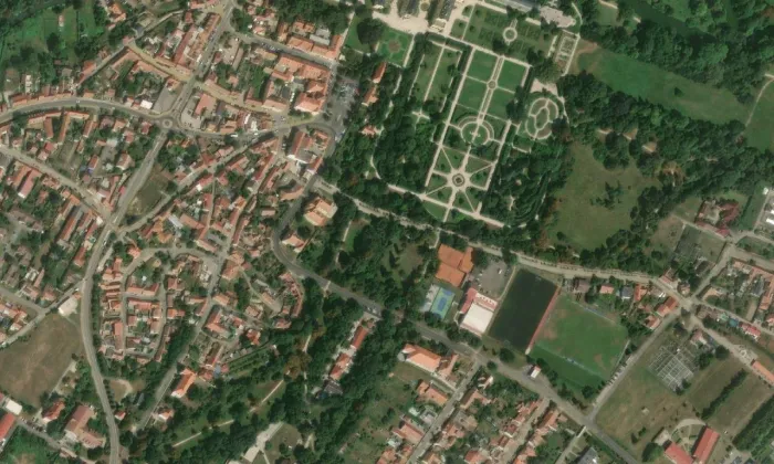 Benátská kašna – letecký pohled