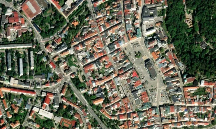Benešova 24 – letecký pohled