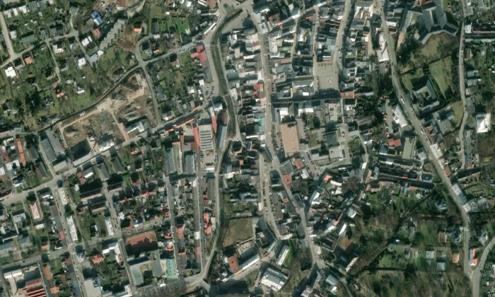 Bezručova 1 – letecký pohled