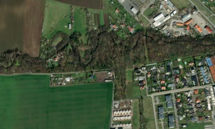 Biokoridor Hloučela – letecký pohled