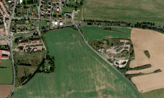 Boží muka Chlebíčkovská – letecký pohled