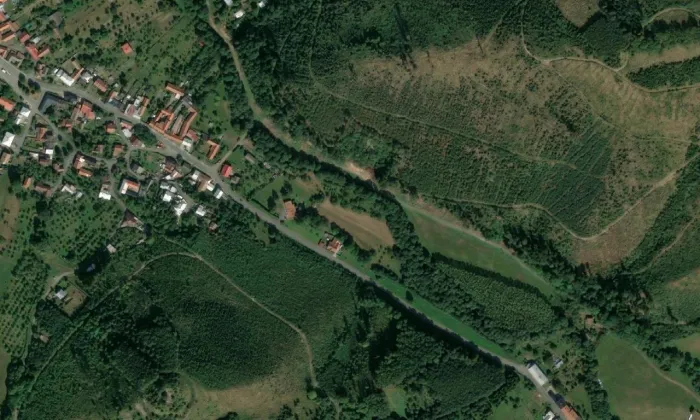 Boží muka U svaté Anny – letecký pohled