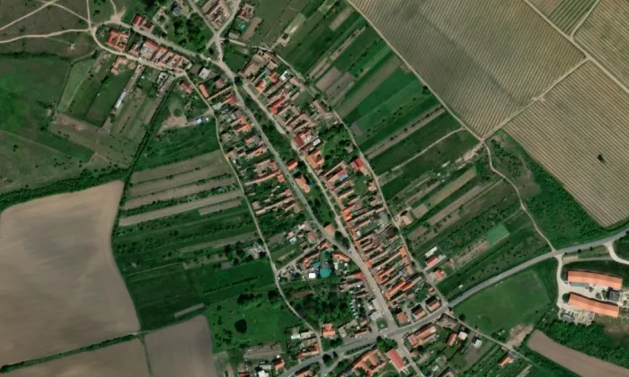 Boží muka z roku 1705 – letecký pohled