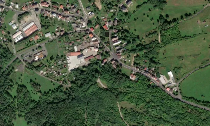 Boží muka z roku 1708 – letecký pohled