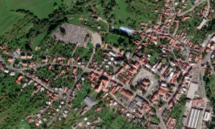 Bratmannova vila – letecký pohled
