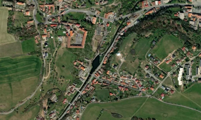Brunclíkův mlýn – letecký pohled