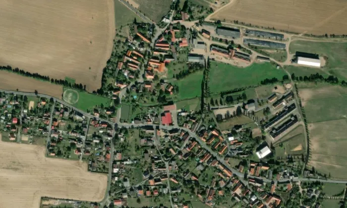 Bušovice – letecký pohled