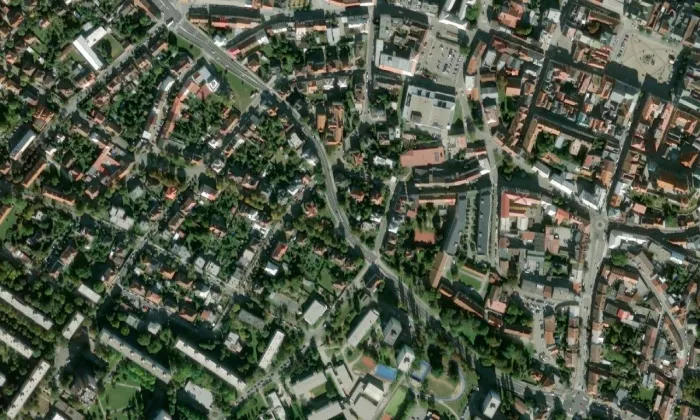 Budilova vila – letecký pohled