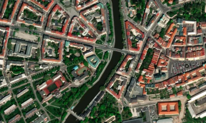 Budova Pedagogické fakulty, náměstí Svobody 301/1 – letecký pohled