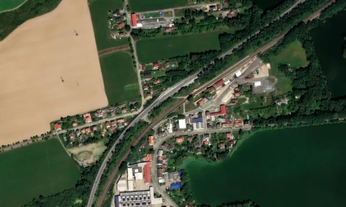 Bystřice u Benešova – letecký pohled