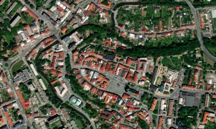 Ceregettiho dům – letecký pohled
