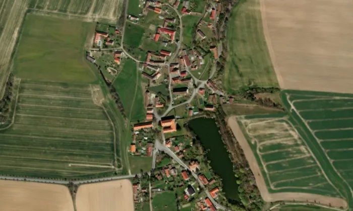 Chřešťovice – letecký pohled