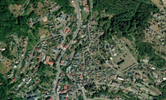 Chalupa Huškovsko – letecký pohled