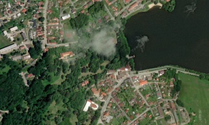 Chlum u Třeboně – letecký pohled