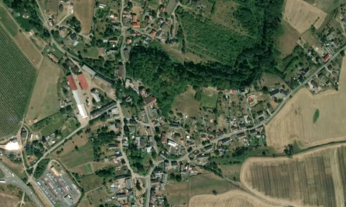 Choustníkovo Hradiště – letecký pohled