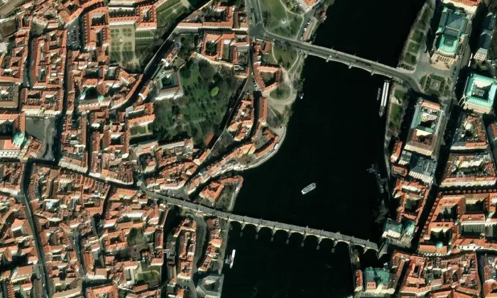 Cihelná (Malá Strana) – letecký pohled
