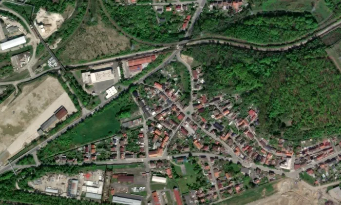 Dříň – letecký pohled
