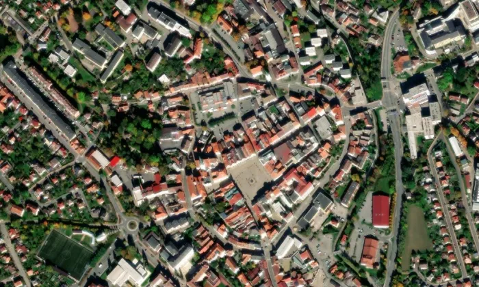 Děkanství s kaplankou – letecký pohled