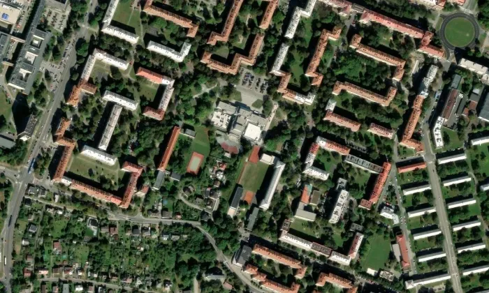 Dům kultury Poklad – letecký pohled