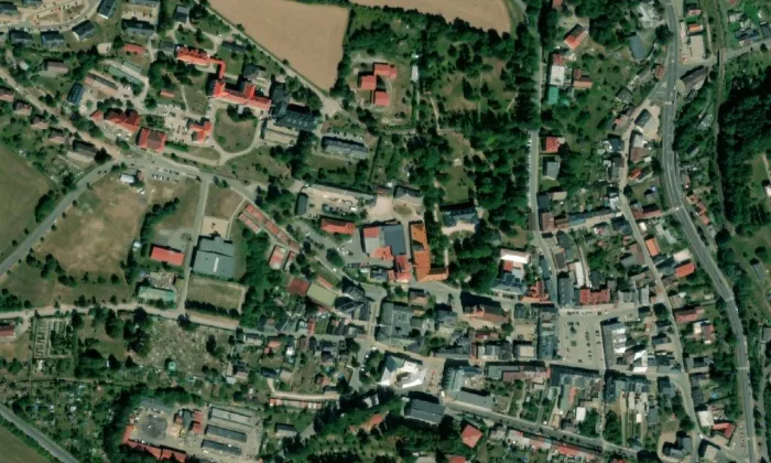 Dívčí škola v Jilemnici – letecký pohled
