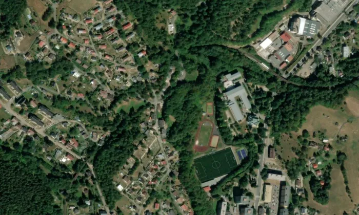Desenský tunel – letecký pohled