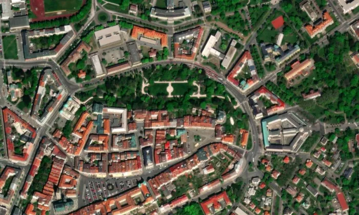 Dlouhá 23 – letecký pohled