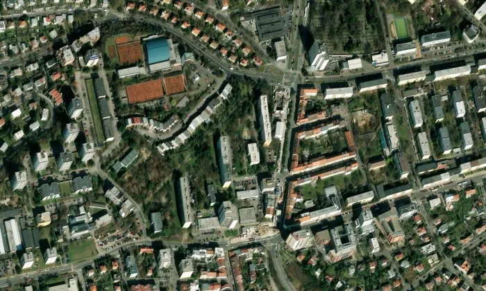 Dlouhá cesta – letecký pohled