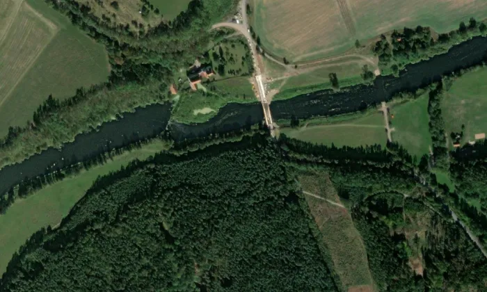 Dolanský most – letecký pohled