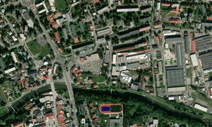 Dolní Předměstí (Valašské Meziříčí) – letecký pohled