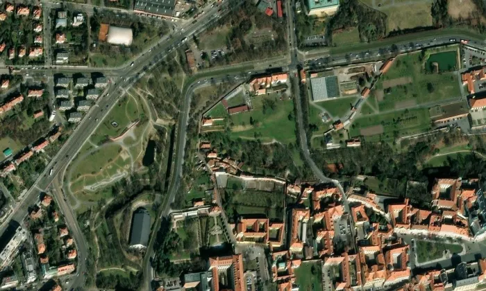 Domek U Zlatého slunce – letecký pohled