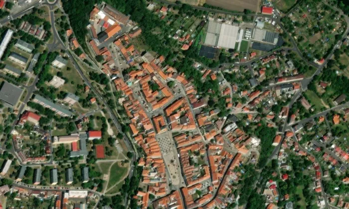 Domy čp. 126 a 127 – letecký pohled