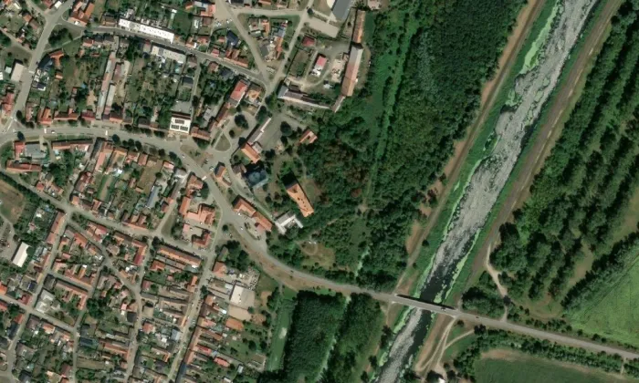 Drnholec – letecký pohled